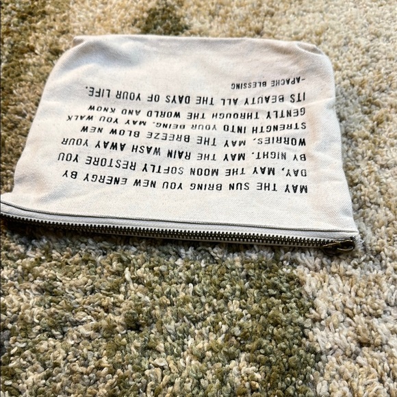 SugarBoo & Co Canvas Pouch Apache Blessing Cosmetic 7”x9” Cosmetic Pouch Linen - Picture 7 of 10